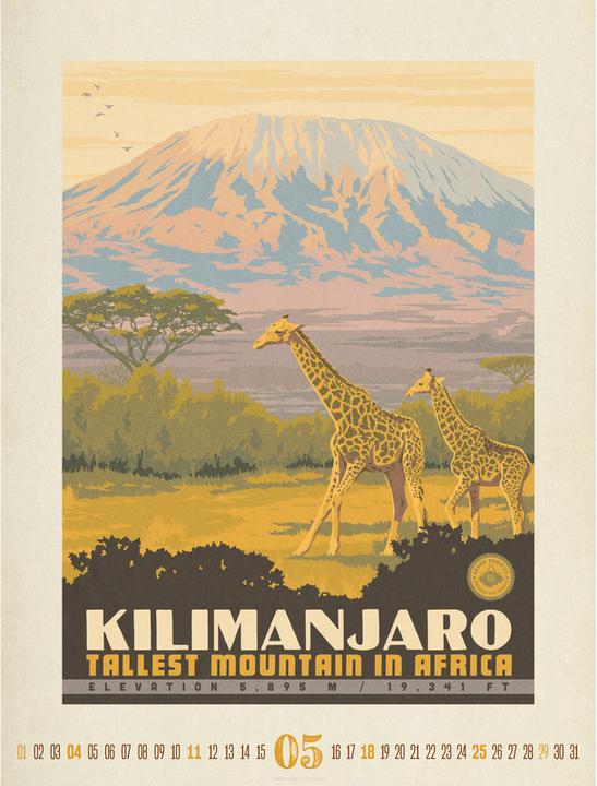 Image du produit Travel Time - Affiches de voyage Calendrier 2025 (33 x 100 cm, Allemand, Espagnol, Français, Anglais)