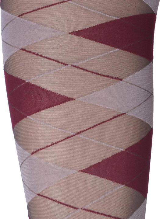 Actual product image Levee Fashion diamond tights, colour 640 grey-bordeaux, size 44-46 (20 DEN, 44 - 46)
