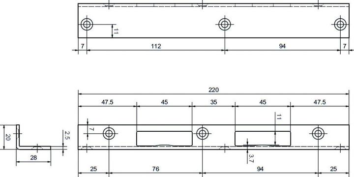 Actual product image Glutz Angle strike plate B-1120 (Striking plate)