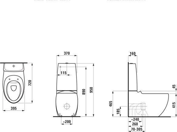 Immagine prodotto Laufen Il Bagno Alessi WC a una colonna, scarico basso, senza bordo, scarico verticale/orizzontale