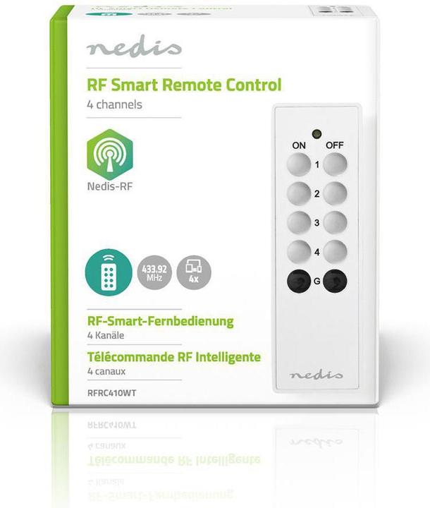 Immagine prodotto Nedis Telecomando RF | 4 canali | Pulsanti programmabili (Telecomando universale, Radio frequenza (RF))