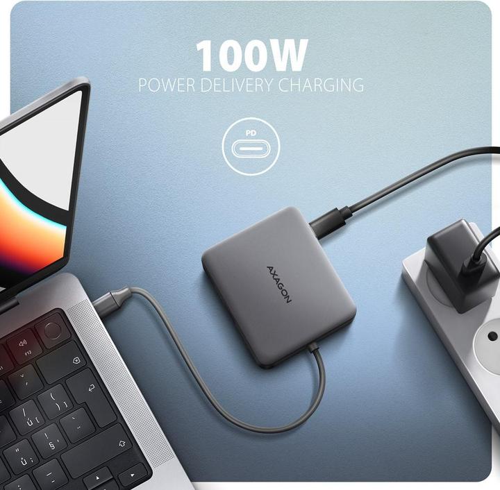 Actual product image Axagon HMC-5HL 2xUSB-A 4K HDMI GLAN PD100W USB-C (USB-C, 4 Ports)