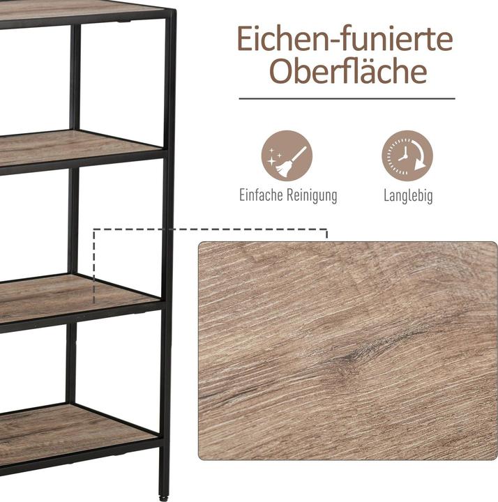 Actual product image Swisshandel24 Standing shelf, bookshelf, storage shelf, industrial style, filing shelf, kitchen shelf, P2 (120 x 32 x 95 cm)