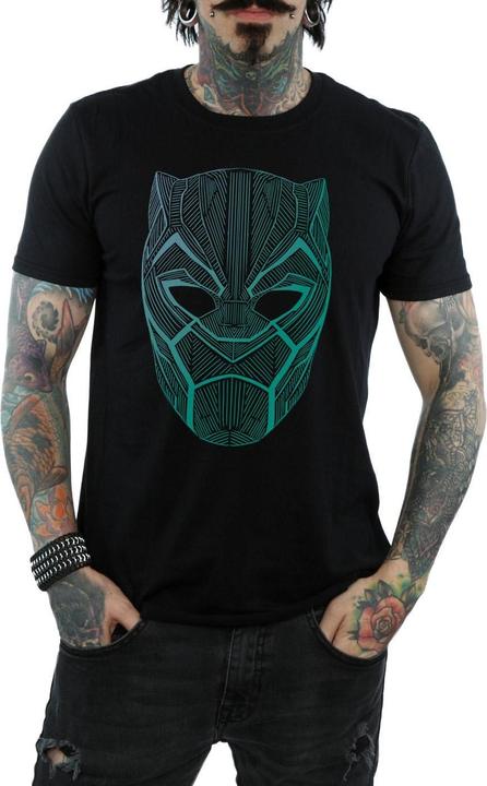 Actual product image Mens Black Panther Tribal Mask T-Shirt (S)