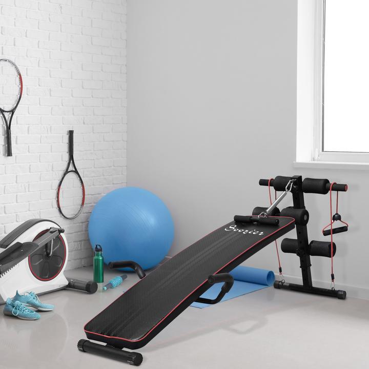 Image du produit Homcom Banc de Sit-Up avec bandes de résistance