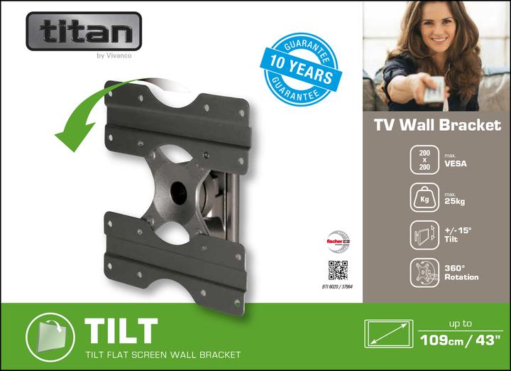 Actual product image Titan Bti 8020 (Wall, 43", 25 kg)