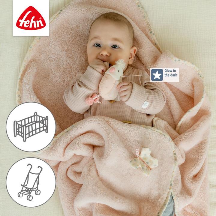 Produktbild Fehn Kuscheldecken 2-tlg. Set Kuscheldecke + Greifling Vogel (100 x 75 cm)