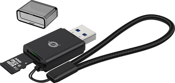 Image du produit Conceptronic Lecteur de cartes USB-A -> Micro SD/TF 3.0 noir (USB-C 3.2 Gen 1)