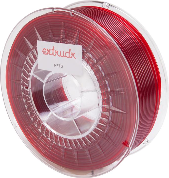 Image du produit Extrudr PETG rouge translucide 2.85 mm 1.100 g (PETG, 2.85 mm, 1.10 g, Rouge)