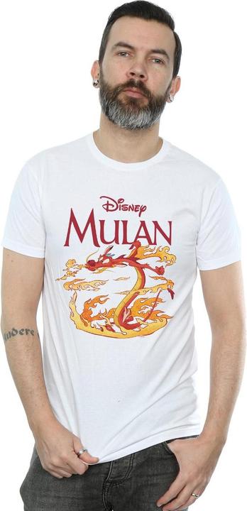 Actual product image Disney Mens Mulan Mushu Dragon Fire T-Shirt (XXL)