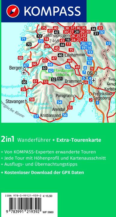 Produktbild Wanderführer Norwegen Süd, Von Oslo bis zum Geirangerfjord, 75 Touren