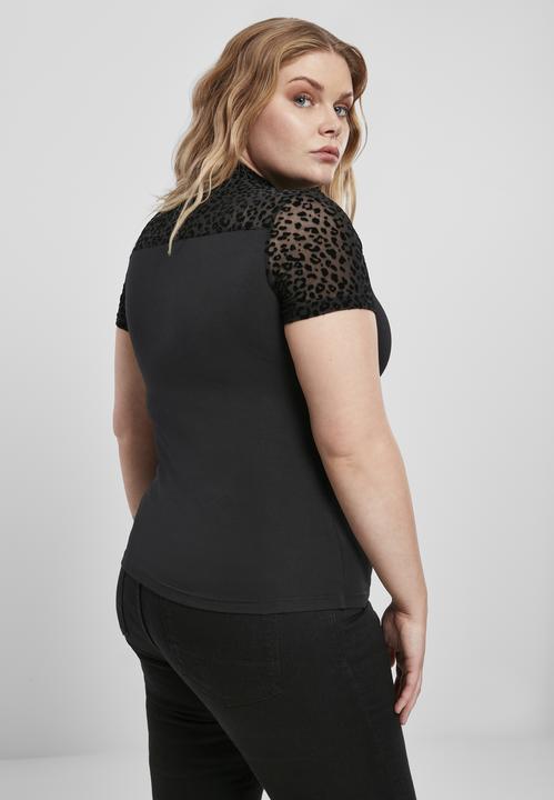 Actual product image Urban Classics Ladies Flock Lace Turtleneck Tee (4XL)