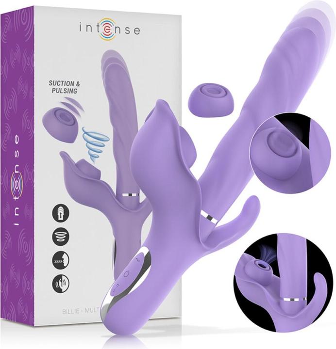 Intense Billie Vibrador Multifunción Recargable Succionador Con Pulsador Morado