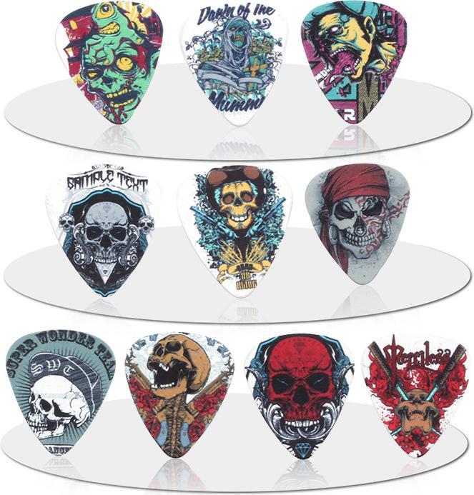 Produktbild JTI Totenkopf-Picks im 10er-Pack - Gitarrenzubehör (10 x, Gitarre, 0.03")