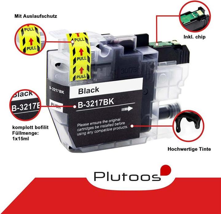Actual product image Plutoos Brother LC-3217 cartridges XXL compatible, set of 4 colours