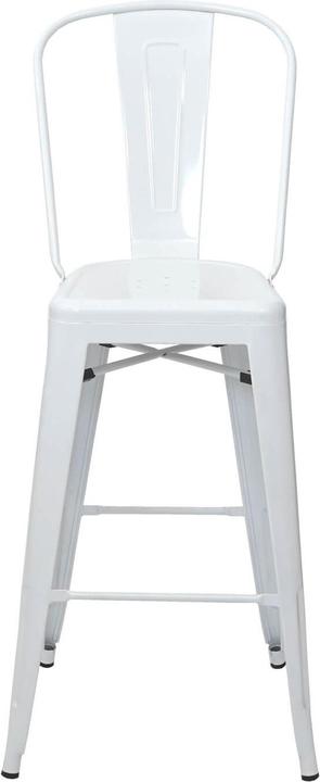 Immagine prodotto Swisshandel24 Sgabello da bar 2x, sgabello da banco con schienale, design industriale in metallo - bianco