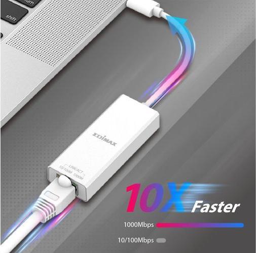 Immagine prodotto edimax Adattatore USB 3.2 Tipo C -> Gigabit Ethernet (USB 3.2, RJ45 (1x))