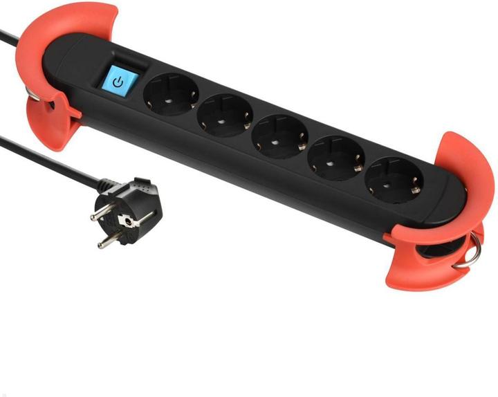 Actual product image Bachmann HOOK Indoor 5x protective contact plastic with switch 5m (5 x, CEE 7/3, 5 m)