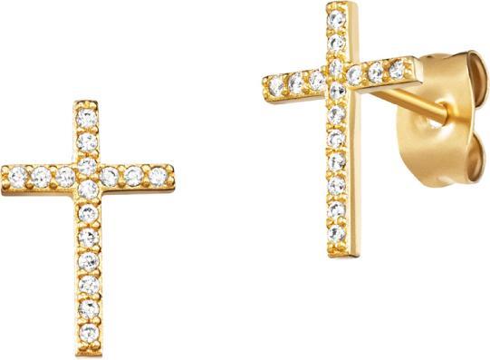 Produktbild Engelsrufer Gilded earrings Cross with zircons ERE-LILCROS-ZSG (925er Silber)