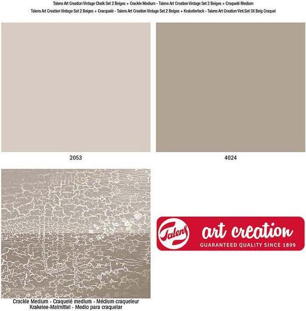 Actual product image Royal Talens Vintage Chalk set Beiges | 2 x 100 ml + crackle medium (Vintage, 200 ml)