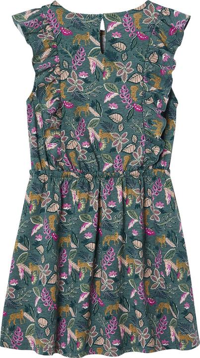 Vertbaudet Bedrucktes Mädchen Jerseykleid mit Volantärmeln