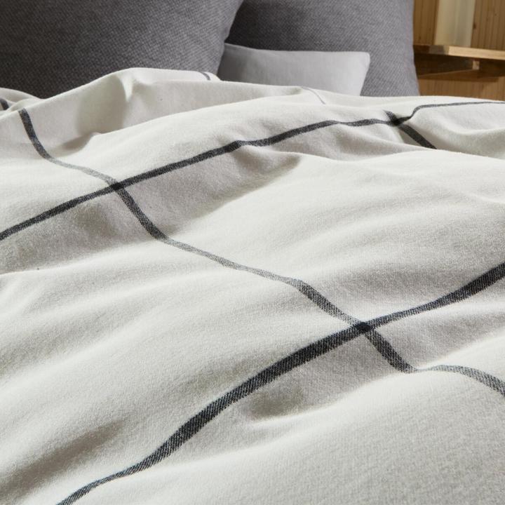 Produktbild Fleuresse gewebte Edelflanell Bettwäsche Lech Cork schwarz weiss (Bettwäsche Set, 135x200 cm + 80x80 cm)