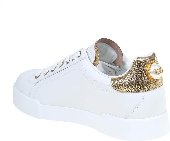 Immagine prodotto Dolce & Gabbana portofino sneakers in white leather with logo pearl (36)