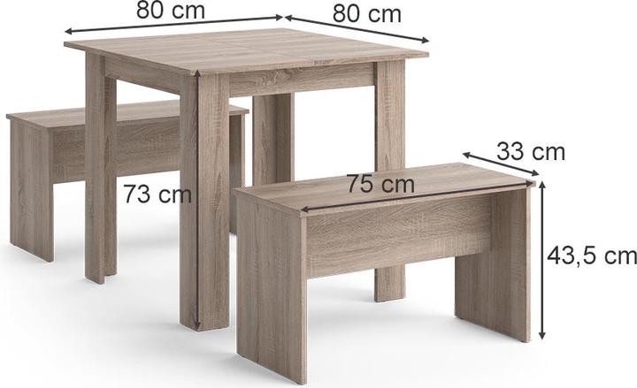 Actual product image Vicco Set Sentio (80 x 80 x 73 cm)