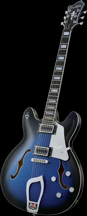 Produktbild Hagstrom E-Gitarre, Super Viking, Dark Baltic Sea Flame (Halbakustik Gitarre)