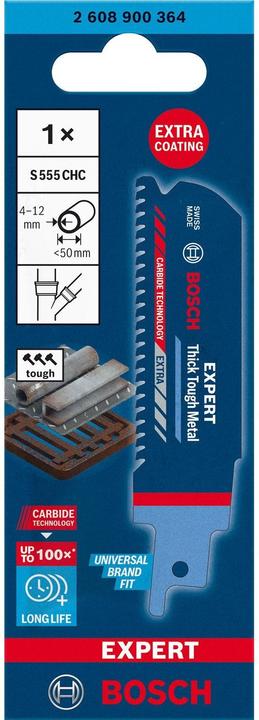 Image du produit Bosch Professional Zubehör Lame de scie sabre EXPERT 'Thick Tough Metal' S 555 CHC, 1 pièce