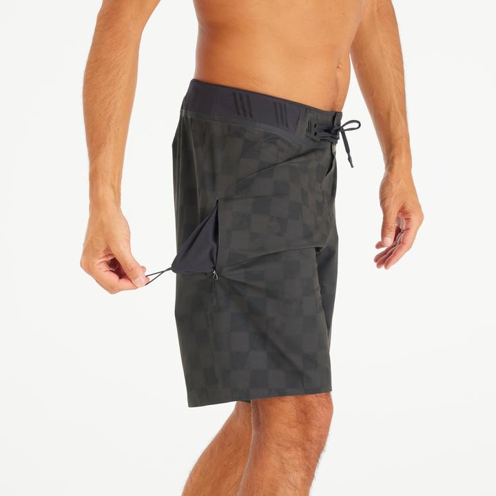 Immagine prodotto Olaian Boardshorts Herren lang Morpho Checky 20" schwarz (44)