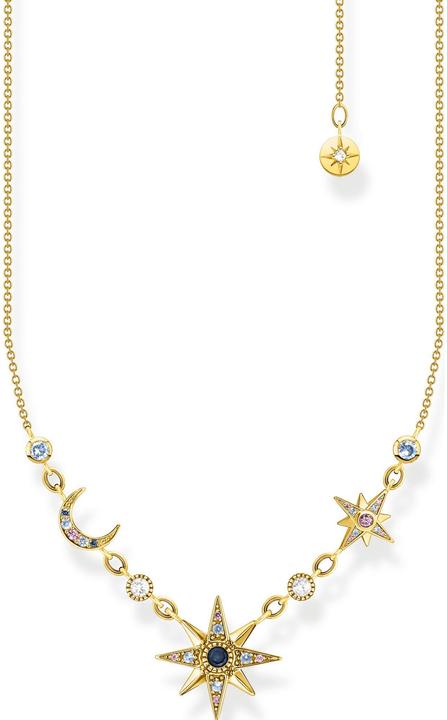 Image du produit Thomas Sabo Collier Royauté étoile & lune or (Argent 925, Avec pierre(s), Plaqué or, 40 - 45 cm)