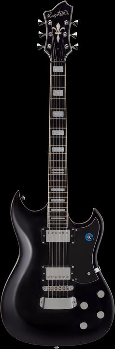 Actual product image Hagstrom Electric Guitar, Signature Pat Smear, Black Gloss (Electric guitar, Mahogany)
