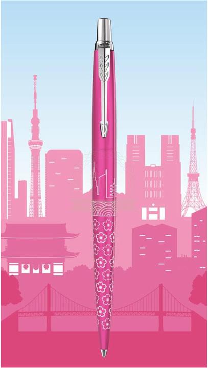 Produktbild Parker Pen Druckkugelschreiber JOTTER Tokyo, metallic-rosa Strichstärke: M, Strichfarbe: blau, Schaft aus Edels (Pink, 1 x)
