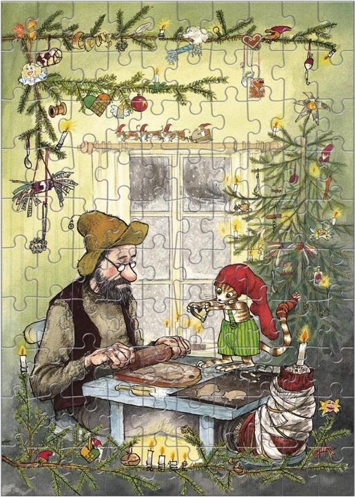 Produktbild Pettersson und Findus feiern Weihnachten. Puzzle im Buch (100 Teile)