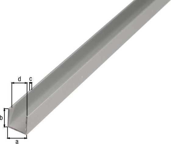 Produktbild Magni Alberts 473846 U-Profil Aluminium, silberfarbig eloxiert 1000 x 15 x 10 mm