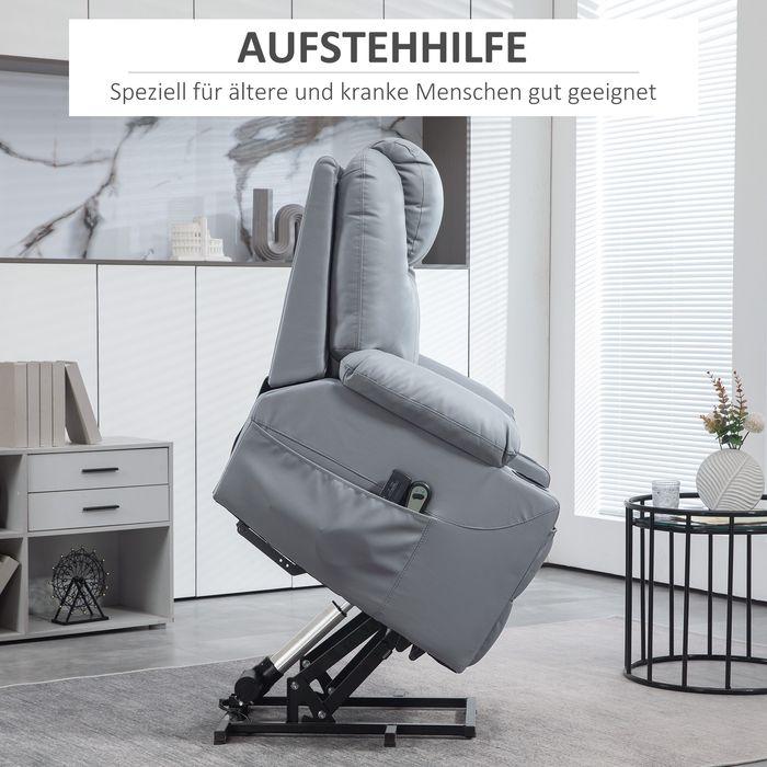 Actual product image Swisshandel24 TV armchair stand-up aid electric massage function reclining function remote control grey
