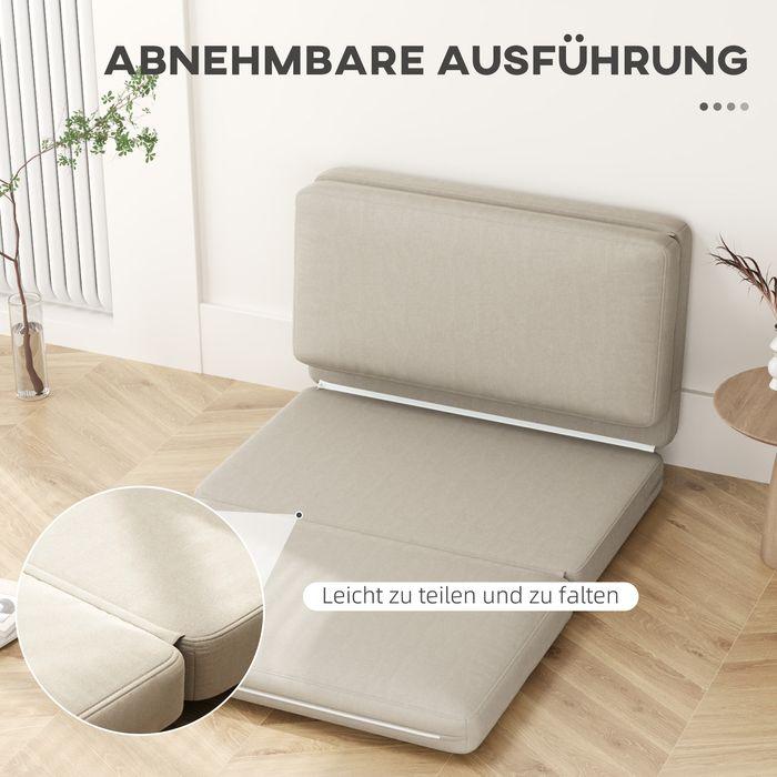 Produktbild Swisshandel24 Bodensofa 3-in-1 Klappbar Schlafsofa mit Samtoptik, bis 240kg, beige