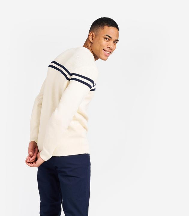 Image du produit Tribord Pull-over voile tricoté homme 100 beige/bleu foncé rayé (XXL)
