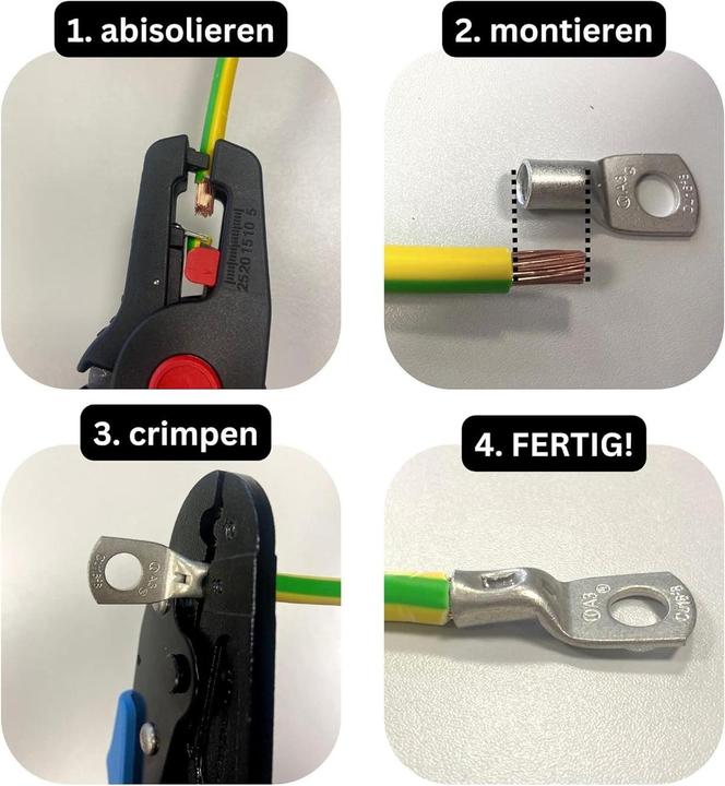 Produktbild Kalitec Sortiment Kasten Rohrkabelschuhe Set unisoliert 25-50mm² 68 Quetschverbinder I Industriequalität