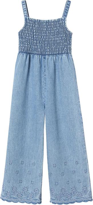 Produktbild Vertbaudet Mädchen Jumpsuit aus Light-Denim mit gestickten Blumen (128)