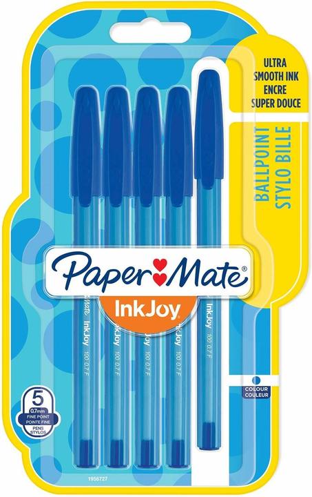 Produktbild Paper Mate Kugelschreiber InkJoy 100 Kappe 5er M (Blau, 5 x)
