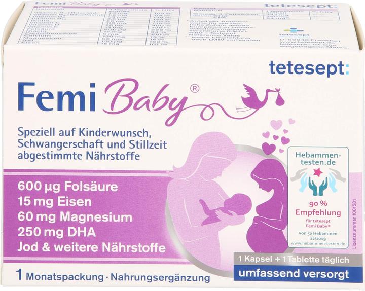 Produktbild Tetesept Femi Baby (60 Stück, Kapseln, Tabletten, 61.80 g)