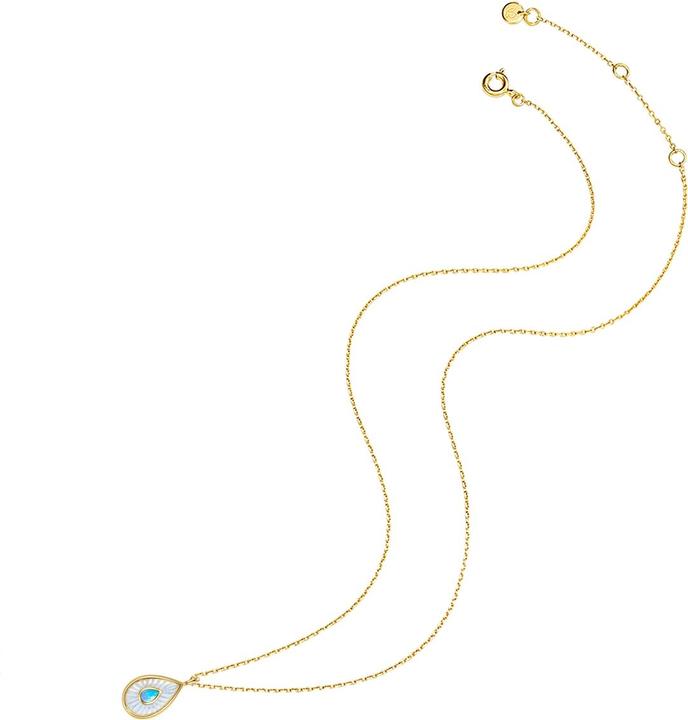 Actual product image Glanzstücke München Ladies Sterling Silver Opal (synth.) mother-of-pearl yellow gold 40.0 cm base chain + 5.0 cm (Sterling Silver, 40 - 45 cm)