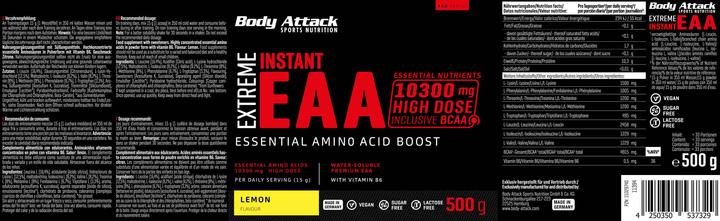 Produktbild Body Attack Extreme Instant EAA (Zitrone, 1 Stk., 500 g)