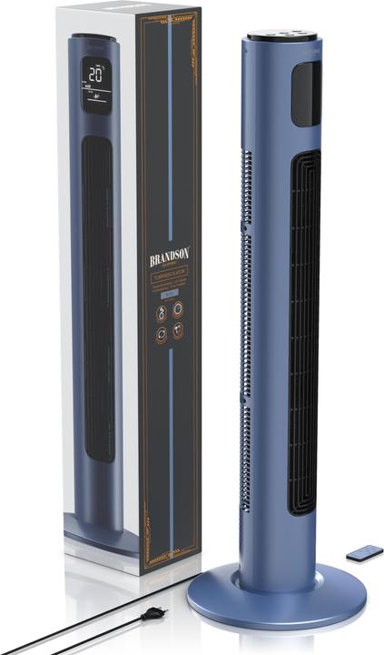 Produktbild Brandson Turmventilator, Oszillation 65°, Timer, Fernbedienung, Standventilator 96cm, Blau (48 dB)