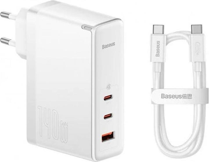 Productafbeelding Baseus GaN5 Pro Snellader 2C+U 140W EU Wit (140 W)