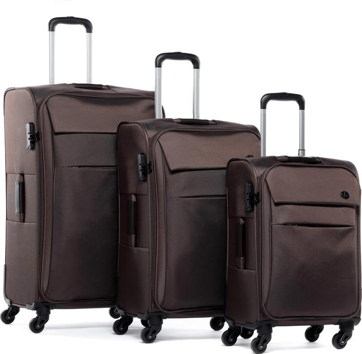 Image du produit Fergé Set de valises 3 pièces, Café (100 l, Bagage à main (jusqu'à 50l), M (50 - 90l), L (90 - 115l))