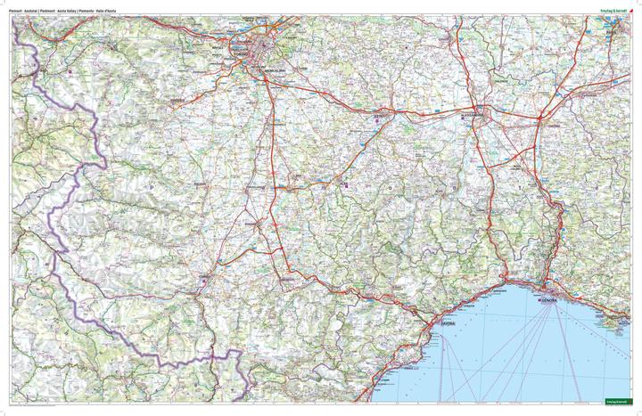 Actual product image Piedmont - Valle d'Aosta, road and leisure map 1:150,000, freytag & berndt