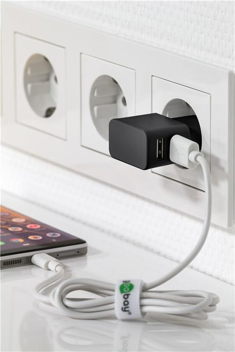 Immagine prodotto Goobay Doppio Caricabatterie USB-A con Cavo USB Micro (12 W)